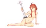  barefoot breasts brown_hair dongqing_zaozigao headband instrument long_hair nipples nude pussy uncensored vocaloid vocaloid_china white yuezheng_ling 