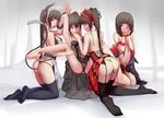  animal_ears ass bicolored_eyes bondage date_a_live heihei_de_hei_yan_long long_hair panties see_through spread_legs stockings tail thighhighs tokisaki_kurumi twintails underwear yuri 