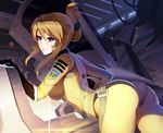  ass blonde_hair bodysuit mori_yuki ponytail purple_eyes skintight space_battleship_yamato vmax-ver 