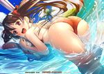  ass bikini blush ek_masato jpeg_artifacts long_hair love_live!_school_idol_project swimsuit twintails water wet yazawa_nico 