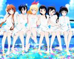  barefoot cropped dress glasses kirisaki_chitoge miyamoto_ruri nisekoi onodera_haru onodera_kosaki see_through summer_dress tachibana_marika tagme_(artist) tsugumi_seishirou water wet wink 