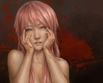  blood cropped gasai_yuno jason_peng mirai_nikki pink_hair purple_eyes realistic 