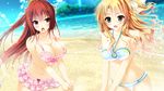  beach bikini blonde_hair breasts cleavage ecchi_de_hentai!_yakimochi_ojou-sama!! ensemble_(company) game_cg kurusugawa_alice long_hair ponytail shiratori_mayu swimsuit tagme_(artist) 