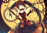  bicolored_eyes choker date_a_live dress goth-loli gothic gun haraguroi_you headdress long_hair tokisaki_kurumi twintails weapon 