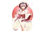  anthropomorphism blush bow brown_eyes gin00 haruna_(kancolle) japanese_clothes kantai_collection kimono long_hair wedding_attire white 