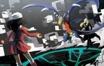  black_eyes black_hair blonde_hair cynthia_(pokemon) dress garchomp hat hikari_(pokemon) long_hair pokemon scarf serain shirona signed skirt thighhighs 