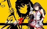  akame akame_ga_kill! akame_ga_kill!_zero black_hair dress gloves kei_toru long_hair red_eyes sword weapon zoom_layer 