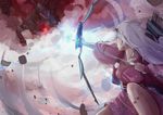  bow_(weapon) gray_hair horns japanese_clothes long_hair suppakarn_prakobkij_(soompook2122) weapon 