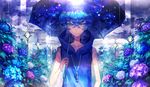  369minmin all_male blue blue_hair flowers male original rain short_hair umbrella water 