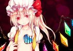  blonde_hair flandre_scarlet flat_chest fua_yuu hat heart long_hair open_shirt ponytail red_eyes signed touhou vampire wings 