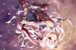  absolute_duo long_hair purple_eyes ryo sky sword thighhighs torn_clothes weapon yurie_sigtuna 