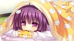  2-g bed game_cg game_console morino_nemu purple_eyes purple_hair softhouse-seal_grandee zettai_seifuku_gakuen_kessha_panyanyanda!! 