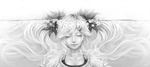  bouno_satoshi flowers long_hair monochrome necklace original signed twintails underwater water white 