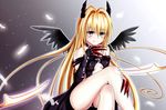  blonde_hair golden_darkness horns long_hair red_eyes to_love_ru to_love_ru_darkness wings xyomouse 