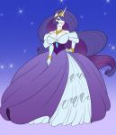  2018 anthro ballroom_gown breasts cleavage clothed clothing dress equine friendship_is_magic gown hair horn long_hair mammal my_little_pony princess_celestia_(mlp) rarity_(mlp) solo toughset unicorn 