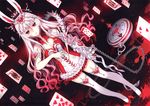  alice_in_wonderland chain headdress long_hair nardack red red_eyes scan thighhighs white_hair white_rabbit 