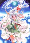  ex-keine horns kamishirasawa_keine long_hair red_eyes silver_hair solo totsuki touhou 