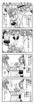  4koma akari_ryuryuwa animal_ears bad_id bad_pixiv_id comic food greyscale habit index misaka_imouto misaka_mikoto monochrome multiple_girls nyandex oden school_uniform shorts thighhighs to_aru_majutsu_no_index translated zettai_ryouiki 