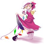  blonde_hair flandre_scarlet hat highres ponytail red_eyes rino_(tisato) short_hair side_ponytail solo thighhighs touhou wings 