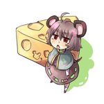  animal_ears cheese food grey_hair jewelry mafuyu_hemp mouse_ears mouse_tail nazrin pendant red_eyes short_hair solo tail touhou 
