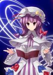  book hat highres long_hair magic_circle patchouli_knowledge pino_(birthdayparty) purple_eyes purple_hair solo touhou 