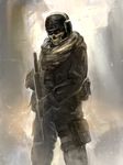  bad_id bad_pixiv_id balaclava call_of_duty call_of_duty:_modern_warfare_2 ghost_(modern_warfare_2) gun headset male_focus mask soldier solo sunglasses toron weapon 