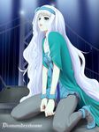  hairband lips long_hair macross macross_frontier night niwatori_kokezou pantyhose sheryl_nome solo very_long_hair white_hair 