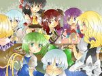  bad_id bad_pixiv_id black_hair blonde_hair blue_eyes blue_hair brown_eyes brown_hair cirno daiyousei drink food green_eyes green_hair hakurei_reimu hammer_(sunset_beach) kirisame_marisa koakuma letty_whiterock mizuhashi_parsee multiple_girls patchouli_knowledge purple_eyes purple_hair touhou yellow_eyes 