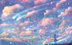  bou_nin clouds long_hair original scenic sky 