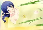  bath bathtub blue_hair blush braids megami nude rubber_duck scan shokugeki_no_soma tagme_(artist) tsuzuki_yukako wet yellow_eyes 