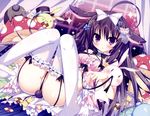  animal_ears black_hair bunny dengeki_moeoh nopan original scan shiramochi_sakura thighhighs 