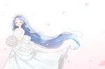  blue_hair flowers kantai_collection long_hair samidare_(kancolle) tagme_(artist) tears wedding_attire white 