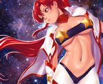  bikini_top breasts cleavage gloves long_hair navel red_hair seeker_(shzyu) tengen_toppa_gurren_lagann underboob yellow_eyes yoko_littner 