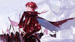  all_male armor cape joseph_lee male pixiv_fantasia ponytail red_eyes red_hair short_hair sword weapon 