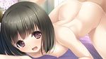  bed black_hair blush breasts game_cg giga haru_kiss mikoto_akemi nipples nude seto_konomi sex short_hair 