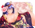  breasts cleavage japanese_clothes kimono kochiya_sanae moriya_suwako open_shirt touhou x&amp;x&amp;x yasaka_kanako 