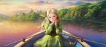  blonde_hair blue_eyes boat building clouds dress long_hair marnie nababa omoide_no_marnie scenic sky water 