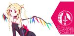  blonde_hair choker cross flandre_scarlet long_hair lowlight_kirilenko red_eyes touhou vampire white wings 