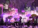  city kaneki_ken night polychromatic purple rain tokyo_ghoul umbrella water 