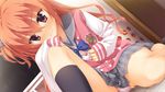  blush bow game_cg inaba_meguru kneehighs muririn panties sanoba_witch seifuku skirt underwear yuzusoft 