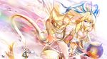  blonde_hair blue_eyes breasts cleavage heco_(mama) long_hair puzzle_&amp;_dragons sakuya_(p&amp;d) tail 