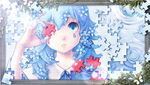  blood blue blue_eyes blue_hair bouno_satoshi butterfly flowers original tears 
