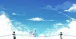  bai_yemeng bicycle clouds hatsune_miku long_hair sky twintails vocaloid 