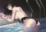  92m ass black_hair breasts long_hair nipples scan swimsuit topless water wet 