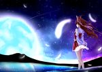  brown_eyes brown_hair hakurei_reimu japanese_clothes miko moon night tianya_beiming touhou 