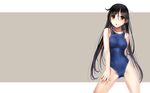  black_hair brown_eyes gray katahira_masashi long_hair original swimsuit 