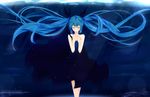  blue blue_hair deep-sea_girl_(vocaloid) dress hatsune_miku long_hair twintails vocaloid water 