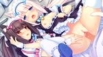  animal_ears bell black_hair blue_eyes breasts brown_eyes catgirl chocola_(sayori) game_cg headdress long_hair nekopara nipples penis photoshop pussy sayori sex skirt skirt_lift tail tears thighhighs uncensored vanilla_(sayori) waitress wet white_hair 