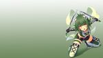  cu-no gloves gradient green_eyes green_hair kikyou-0423 ninja nonono_futaba original sword thighhighs weapon 