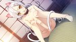  animal_ears barefoot cat_smile catgirl chima collar cura game_cg jpeg_artifacts masturbation monobeno multiple_tails nude pussy pussy_juice spread_pussy tail uncensored white_hair yellow_eyes 